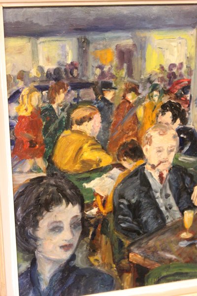 Olio su tavola “Café de Paris” di Henriette Germain 
