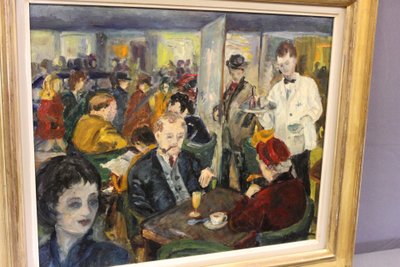 Olio su tavola “Café de Paris” di Henriette Germain 