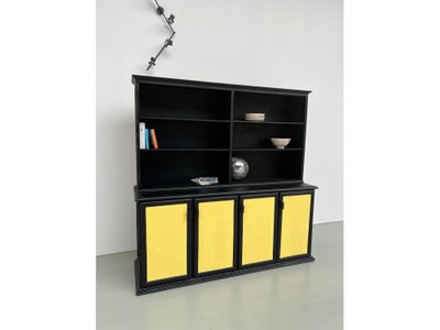 Grande credenza a due corpi, vecchio mobile scolastico, anni '50