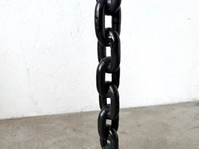 Large wrought-iron floor candlestick, folk art, circa 1900