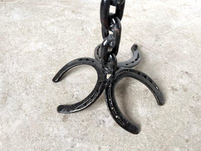 Large wrought-iron floor candlestick, folk art, circa 1900