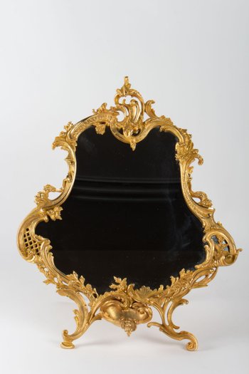 Gilded Bronze Table Mirror Louis XV style, 19th century