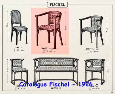 Fauteuils Fischel Art déco, vers 1925, assises "cuir" crème -prix par fauteuil-