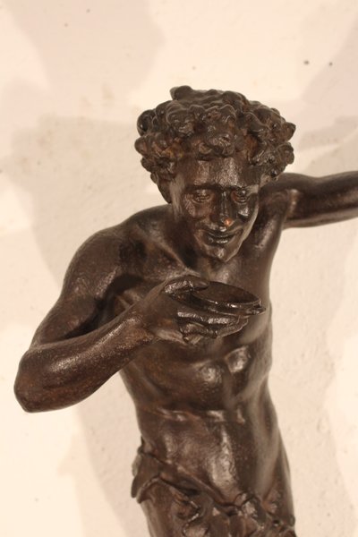 19th-century cast-iron statue of Bacchus