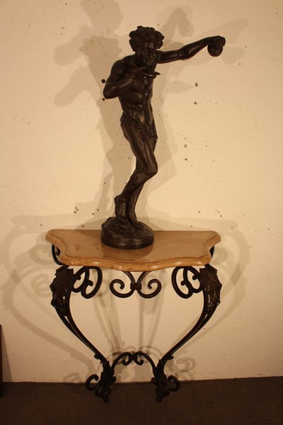 19th-century cast-iron statue of Bacchus