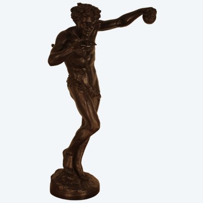 19th-century cast-iron statue of Bacchus