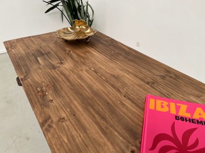Solid pine farmhouse work table, 1950s