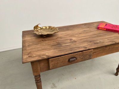Solid pine farmhouse work table, 1950s