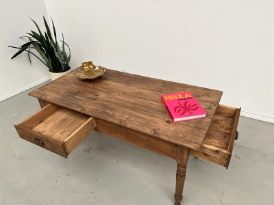 Solid pine farmhouse work table, 1950s