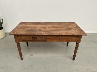 Solid pine farmhouse work table, 1950s