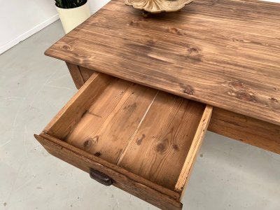 Solid pine farmhouse work table, 1950s