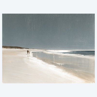 Silence promenade sur la plage . 