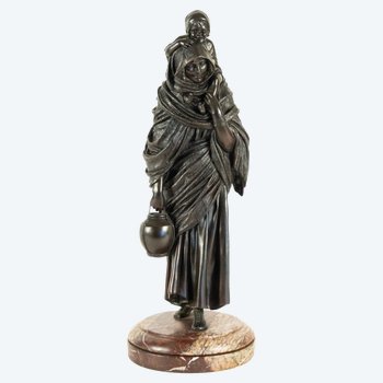 Chiparus Demetre, Orientalist Statue In Bronze With Brown Patina