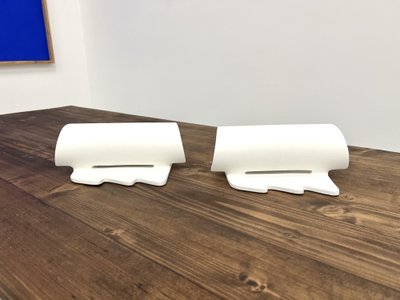 Pair of ceramic wall sconces, circa 1990