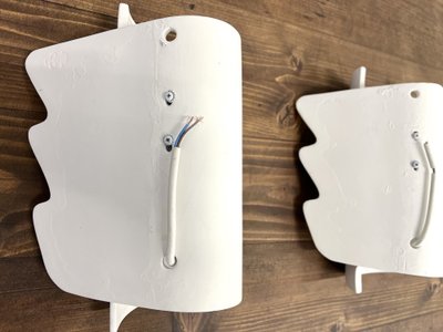 Pair of ceramic wall sconces, circa 1990