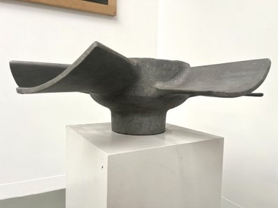 Vase hélicoïdal des années 50 en fonte d'alu