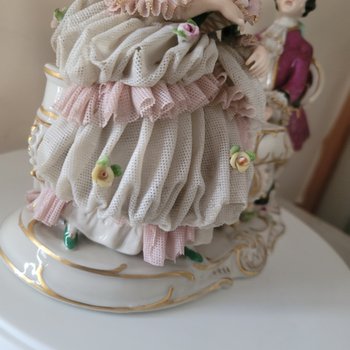 Biscuit porcelain DRESDEN Germany It is stamped Made in Germany, Frankenthal, Handgemalt Dresden Art