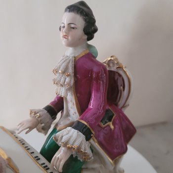 Biscuit porcelain DRESDEN Germany It is stamped Made in Germany, Frankenthal, Handgemalt Dresden Art