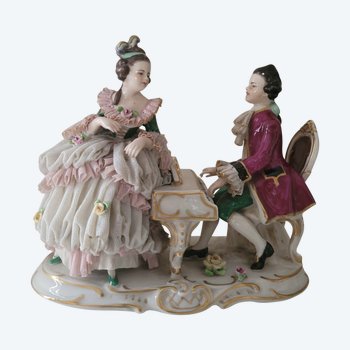 Biscuit porcelain DRESDEN Germany It is stamped Made in Germany, Frankenthal, Handgemalt Dresden Art