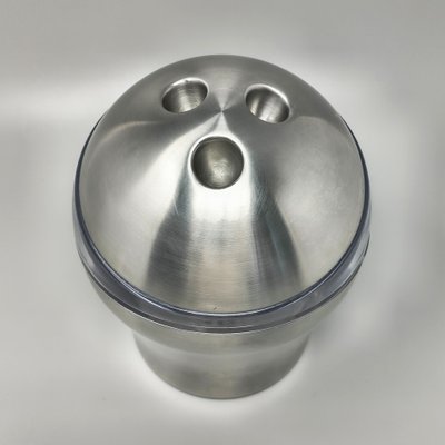 Eiskübel „Bowlingball“ im Space-Age-Stil der 1970er Jahre von WMF. Hergestellt in Deutschland