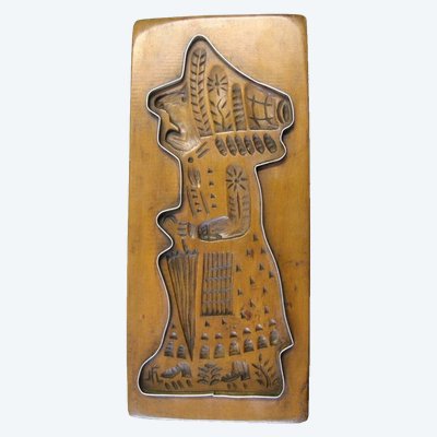 Grande stampo per pan di zenzero / biscotti in legno e metallo.