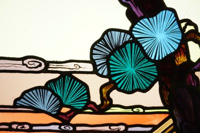 Vitrail - Vitraux - Cérémonie du thé devant le Mont Fuji