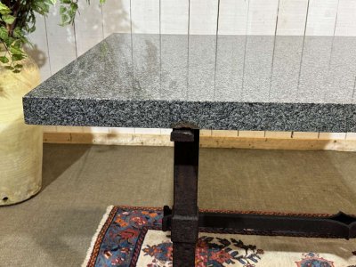 Marble table with cast-iron base, mid-20th century piece
