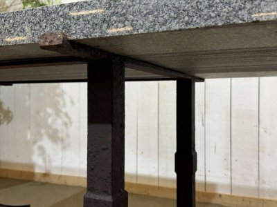 Marble table with cast-iron base, mid-20th century piece