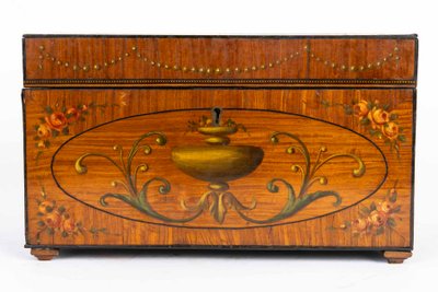 Painted satinwood box, England, 18th century
