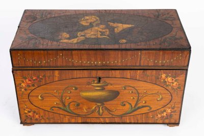 Painted satinwood box, England, 18th century
