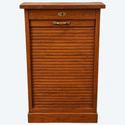 Classico mobile a serranda in rovere massello e ottone – Scrivania 1900