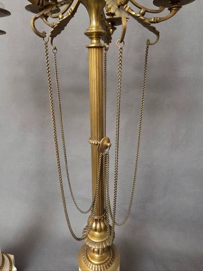 Important pair of 19th-century candlesticks