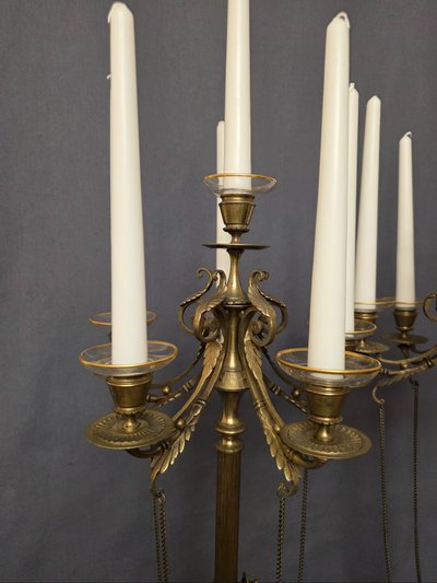 Important pair of 19th-century candlesticks
