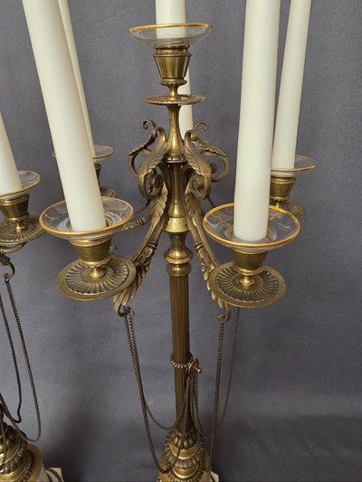 Important pair of 19th-century candlesticks