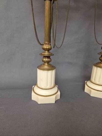 Important pair of 19th-century candlesticks