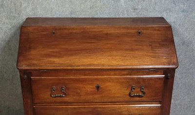 Solid Walnut Chest-Desk with Drop-Down Top – 18th Century – Double Lock