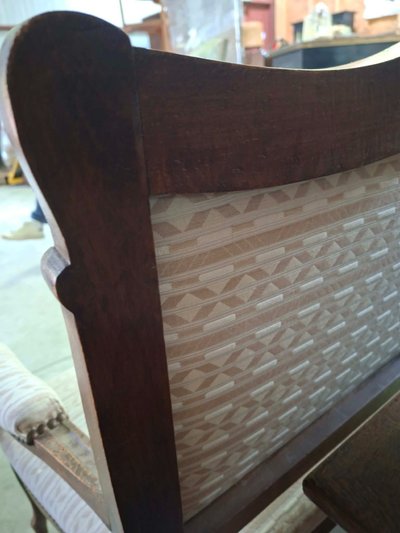 Carved walnut bench – Louis XV style – 19th century 