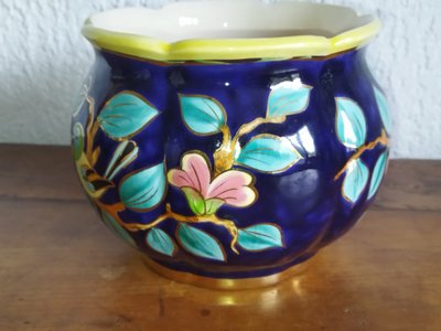 Vintage Handcrafted Planters with Animal (Birds) and Floral Motifs 