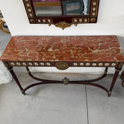 Console con specchiera in mogano in stile Luigi XVI, Francia, inizio XX secolo