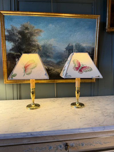 Pair of cordless lamps, Height 31.5 cm