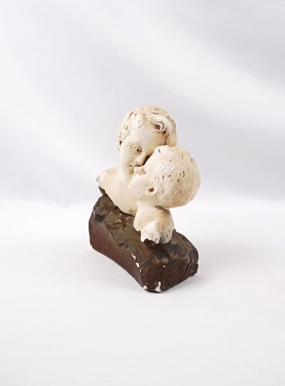 Busto in gesso "Amore fraterno", Art Nouveau, inizio XX secolo