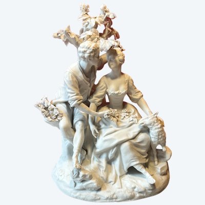 Meissen, scena galante in porcellana biscuit