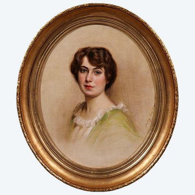 Jules CAYRON 1868-1944 Portrait of a Woman, painting 1913