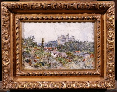 Frédéric HOUBRON 1851-1908 Pierrefonds, das Schloss, Gemälde, 1902 Landschaftsimpressionismus Oise