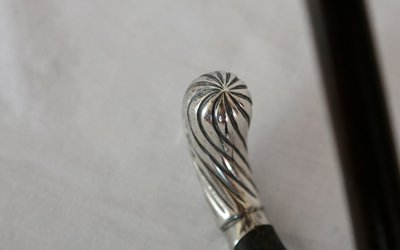 Rosewood and solid silver cane 19th century