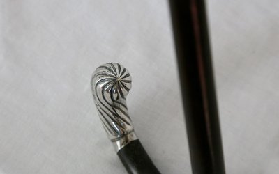 Rosewood and solid silver cane 19th century
