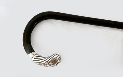 Rosewood and solid silver cane 19th century