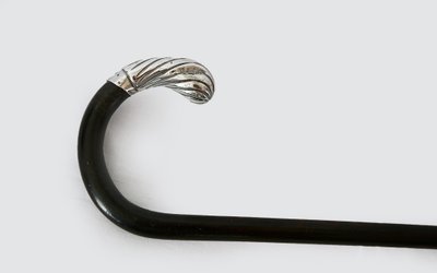 Rosewood and solid silver cane 19th century