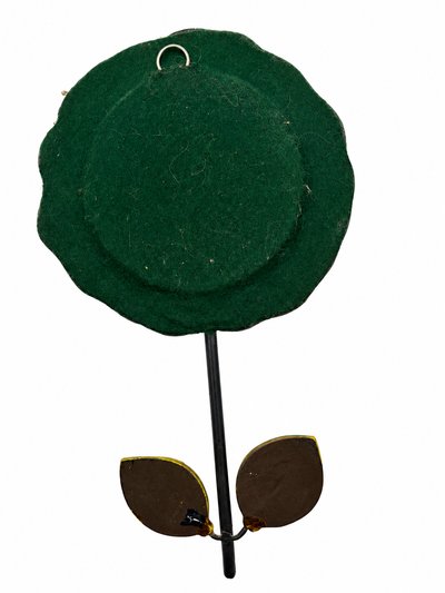 Flower mirror in blue glazed ceramic, Mithé Espelt Camellia model 1965