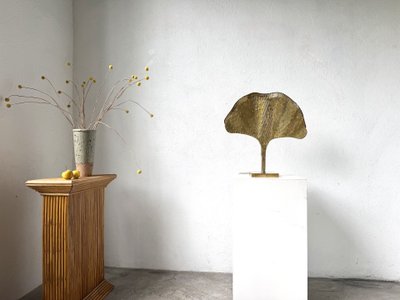 Ginkgo-Lampe von DLG Tommaso Barbi aus messingbeschichtetem Metall, 2000er Jahre